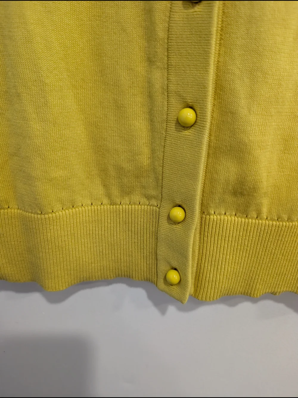 Kate Spade Kati Cardigan Scoop-Neck Yellow 100% Cotton Beading Size Medium
